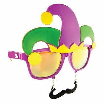 Mardi Gras Sunglasses with Mustache | Sun-Staches